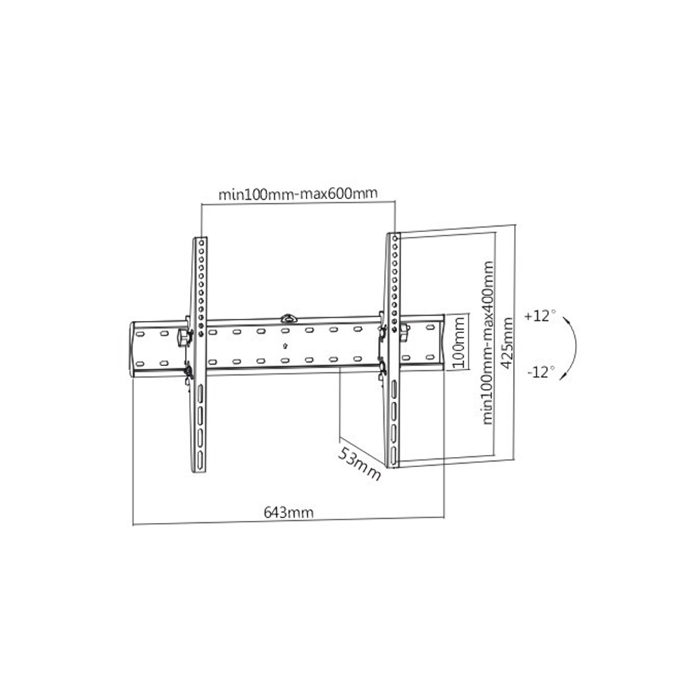 GEMBIRD UCHWYT REGULOWANY LCD 37-70 VESA MAX 600 X 400MM, DO 40KG