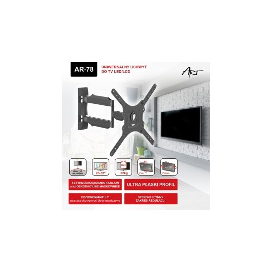 Uchwyt do telewizora ART AR-78 (ścienne; 23" - 52"; max. 32 kg)