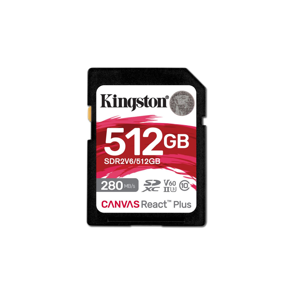 KINGSTON microSDXC Canvas 512GB React Plus UHS-II 280R/150W U3 V60 for Full HD/4K