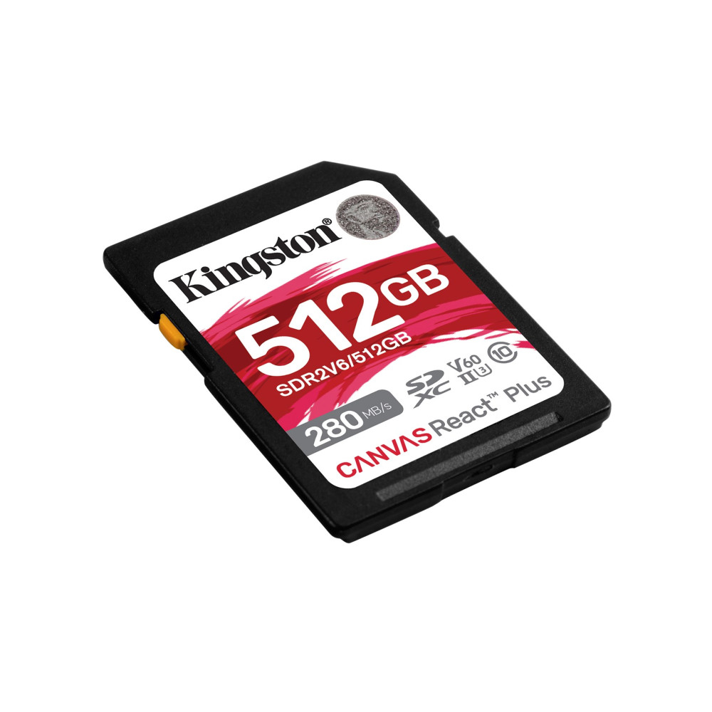 KINGSTON microSDXC Canvas 512GB React Plus UHS-II 280R/150W U3 V60 for Full HD/4K