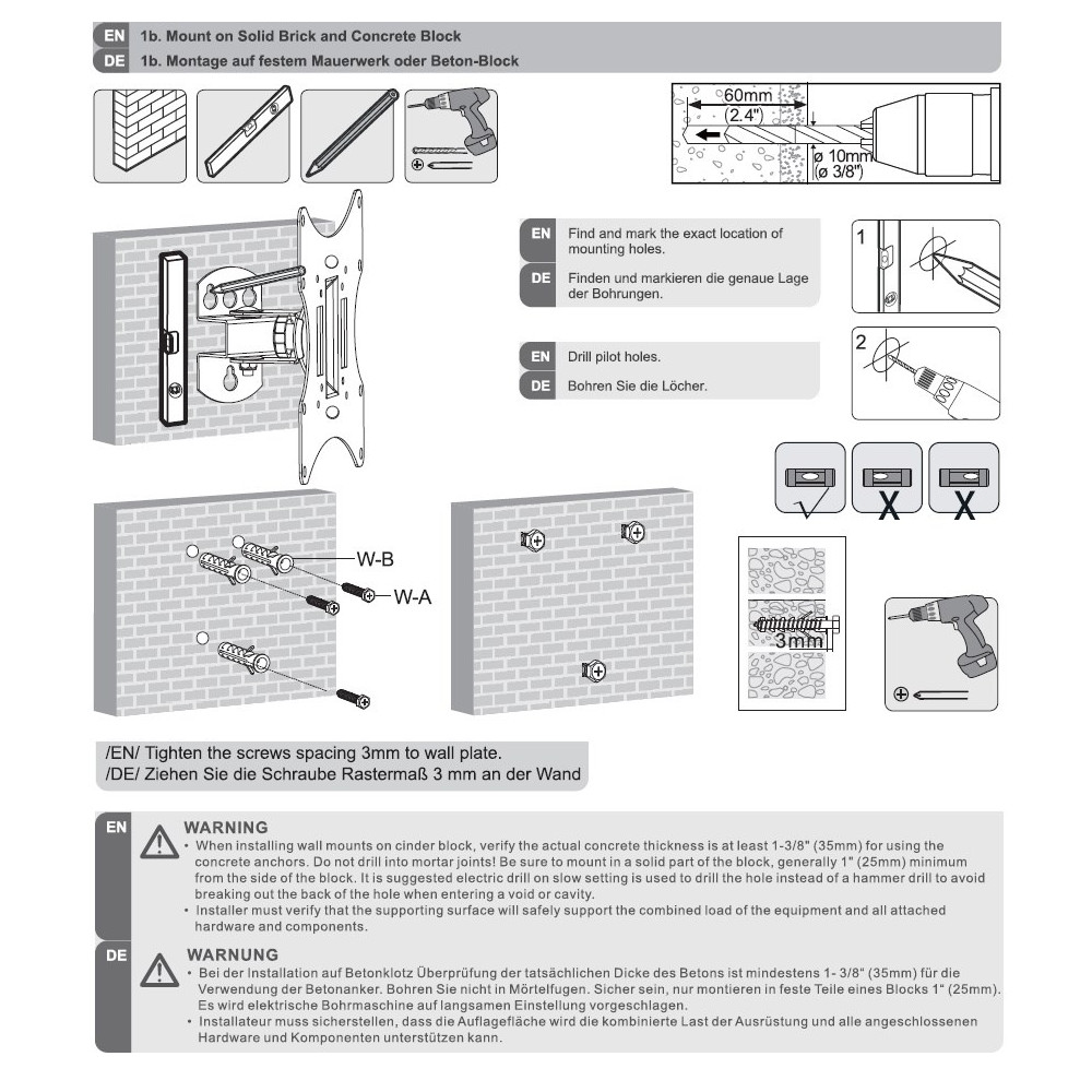 Uchwyt ścienny do telewizora Maclean MC-501B (Obrotowy, ścienne, Uchylny - 42"; max. 30kg)