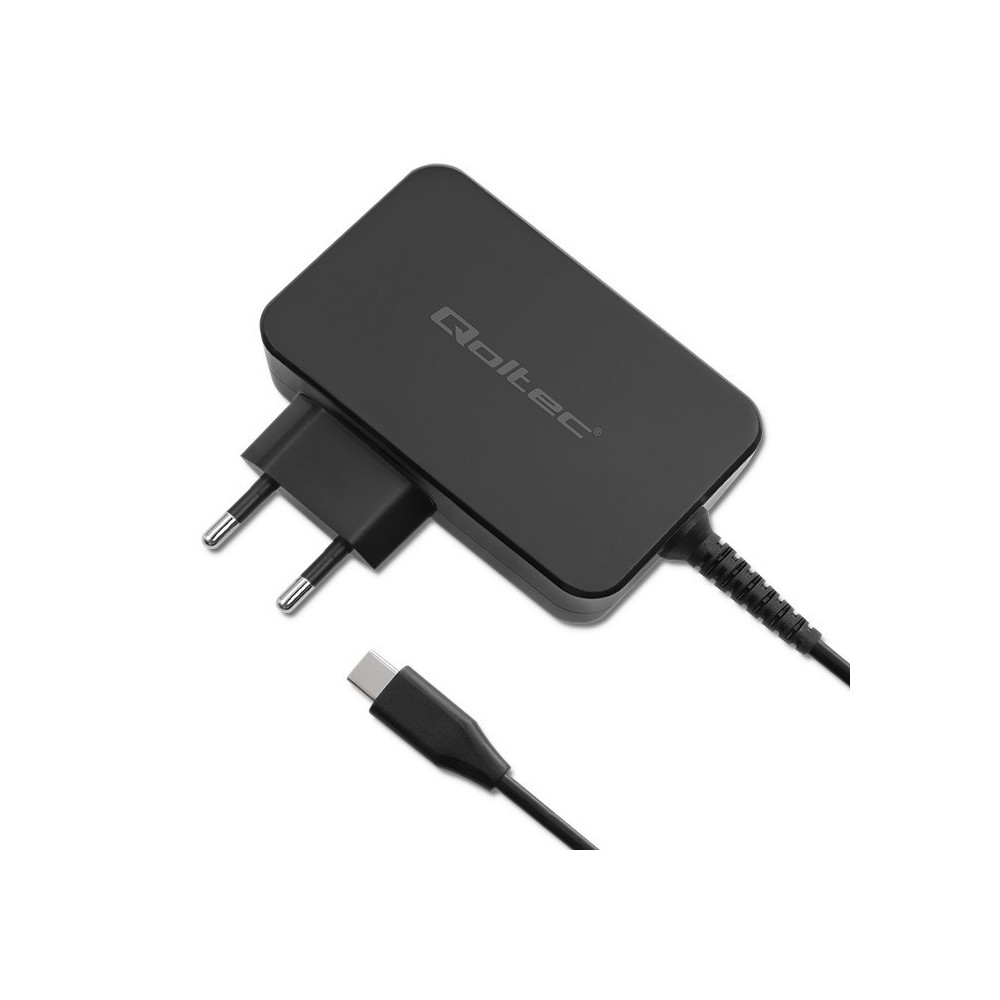 QOLTEC ŁADOWARKA GAN POWER PRO | 1XUSB-C | 100W | 5-20V | 3-5A | CZARNA