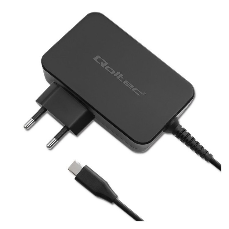 QOLTEC ŁADOWARKA GAN POWER PRO | 1XUSB-C | 100W | 5-20V | 3-5A | CZARNA