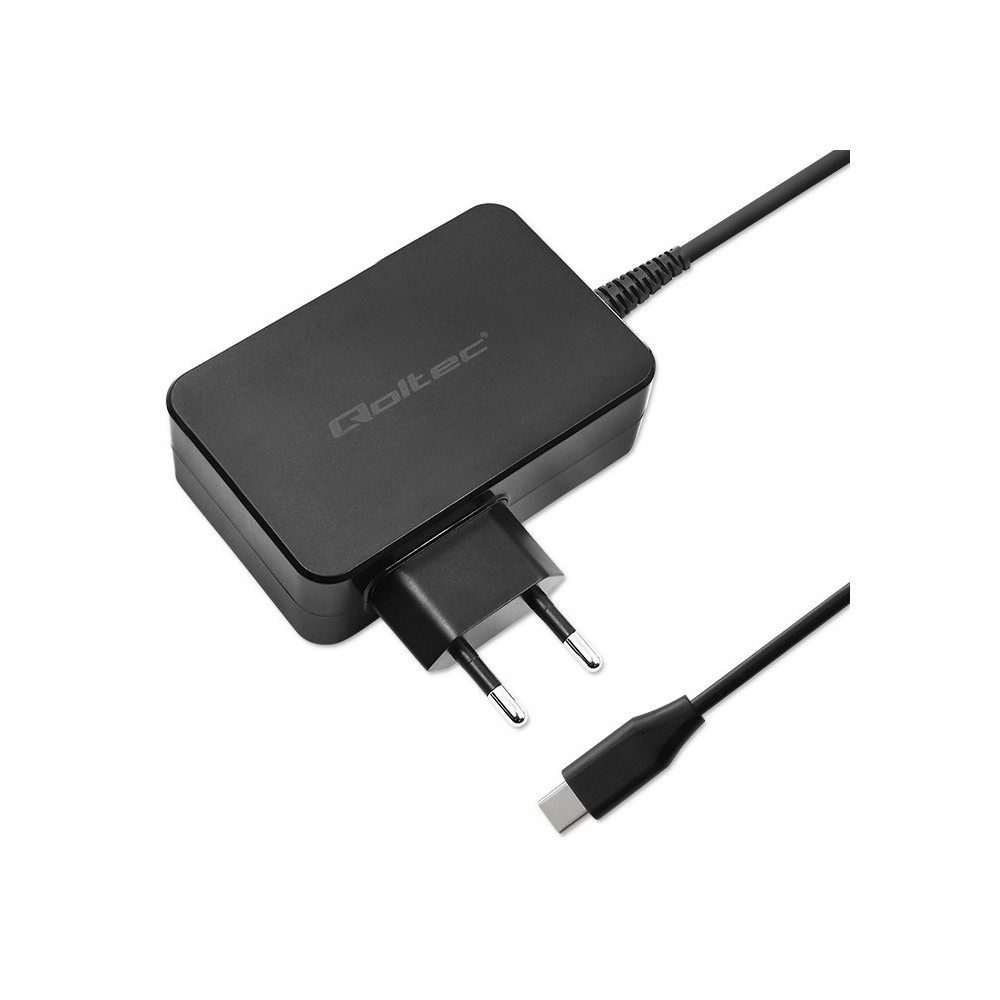 QOLTEC ŁADOWARKA GAN POWER PRO | 1XUSB-C | 100W | 5-20V | 3-5A | CZARNA