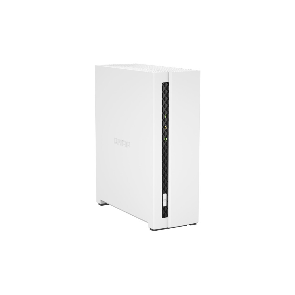 Qnap TS-133, Tower,  1 x 2.5"/3.5" SATA, ARM 1.8GHz Quad core, 2GB, 1 x 1GbE, External adapter (PSU)
