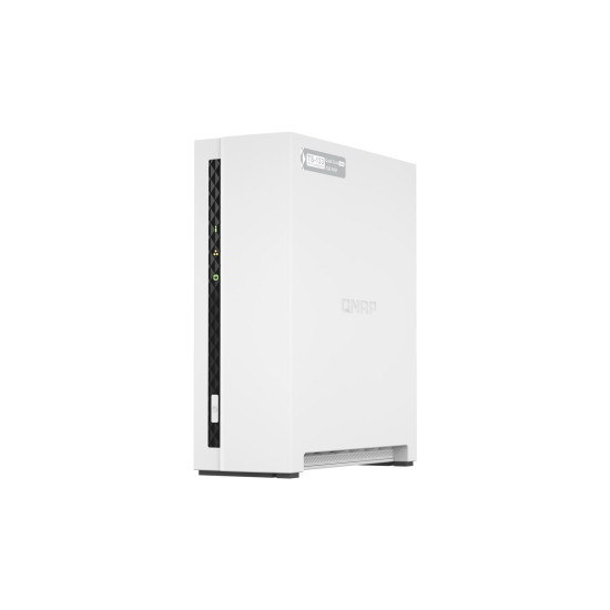 Qnap TS-133, Tower,  1 x 2.5"/3.5" SATA, ARM 1.8GHz Quad core, 2GB, 1 x 1GbE, External adapter (PSU)