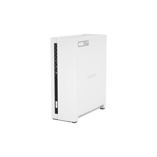 Qnap TS-133, Tower,  1 x 2.5"/3.5" SATA, ARM 1.8GHz Quad core, 2GB, 1 x 1GbE, External adapter (PSU)