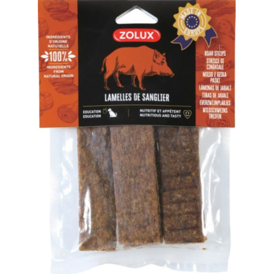 ZOLUX Przysmak naturalny dla psa Paski z dzika 100g