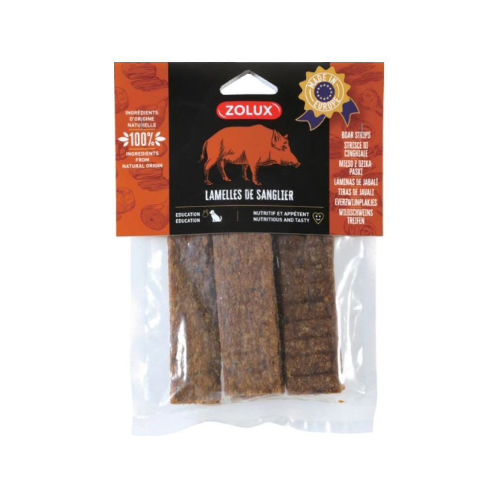 ZOLUX Przysmak naturalny dla psa Paski z dzika 100g