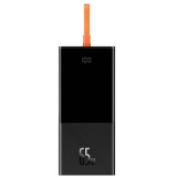 BASEUS POWERBANK ELF 20000MAH, PD, 2XUSB, USB-C + KABEL USB-C 65W (CZARNY)
