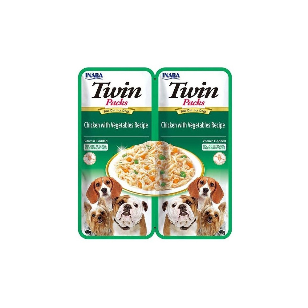 INABA Dog Twin Kurczak Warzywa - Przysmak dla psów -  2x40g